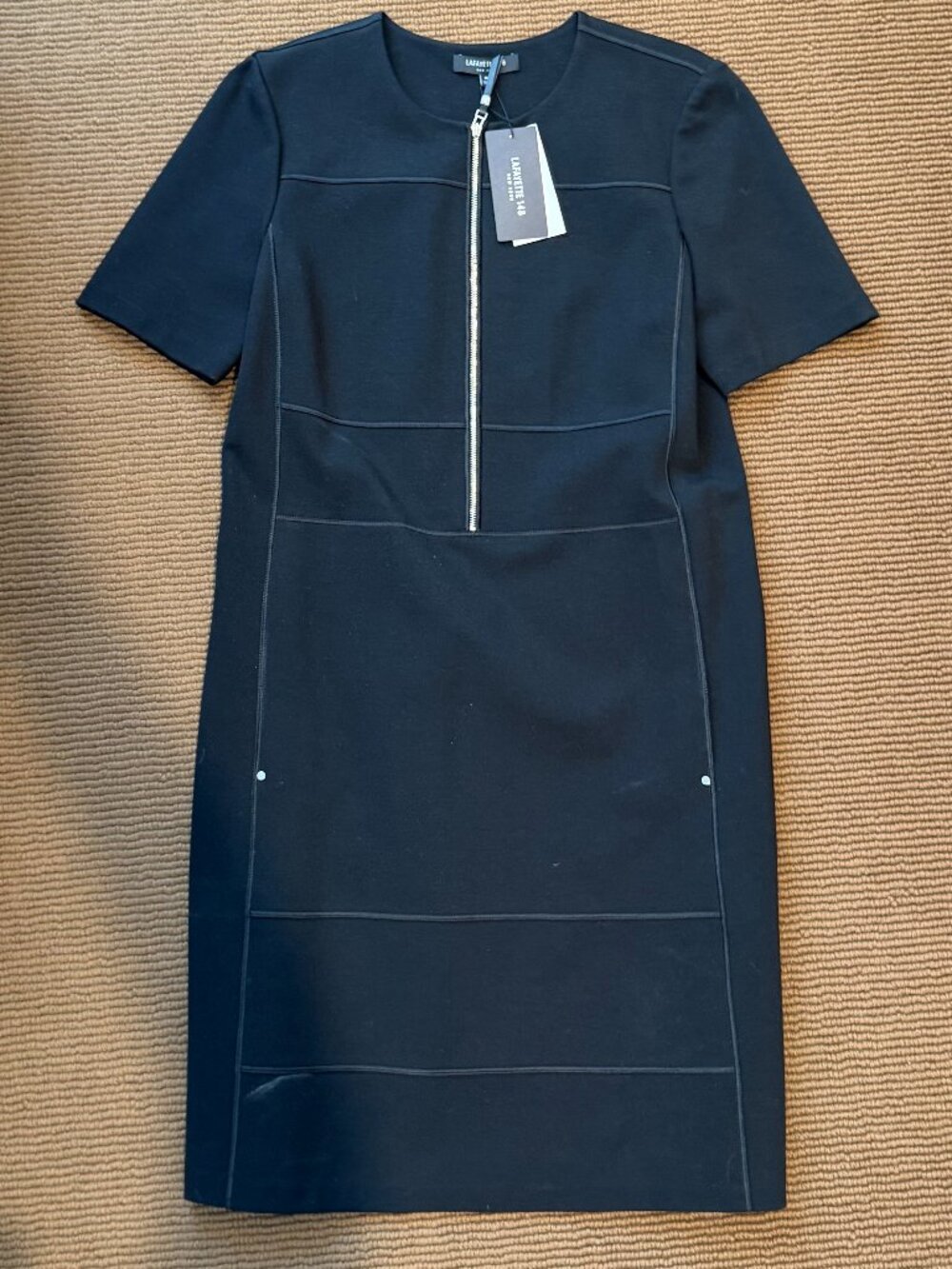 NWT LaFayette 148 little black dress Size M